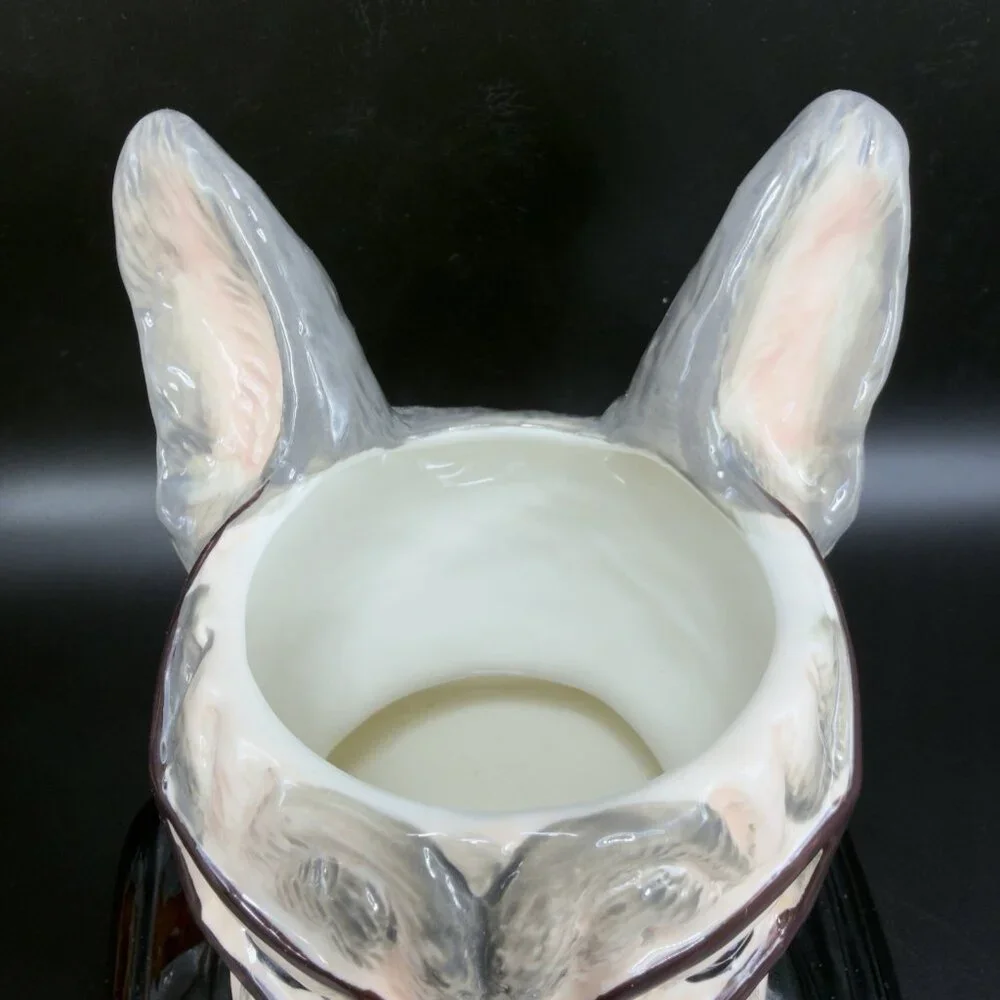 West Elm French Bulldog Planter Vase‎ Decor Dapper Animal Porcelain Figurine New